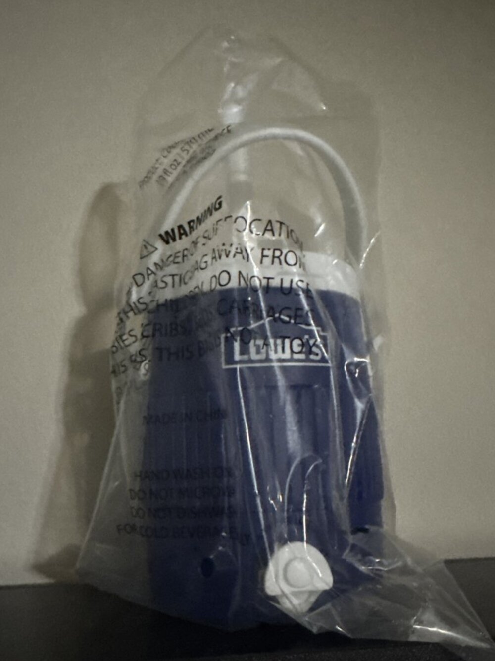 Lowes Mini Cooler Drinking Cup Water Ice Thermos Shape Straw Handle Promo NEW